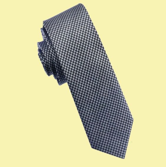 Image 0 of Black White Houndstooth Groomsmen Groom Wedding Slim Skinny Mens Neck Tie 