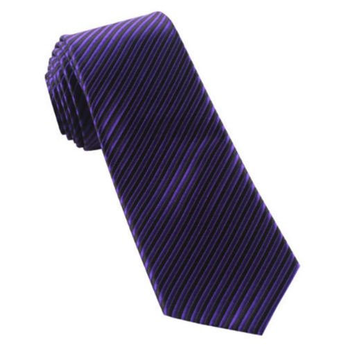 Cadbury Purple Black Thin Stripes Groomsmen Groom Wedding Narrow Mens ...