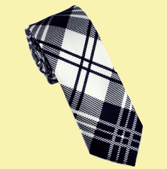 Image 0 of Black White Tartan Groomsmen Groom Wedding Slim Skinny Mens Neck Tie 