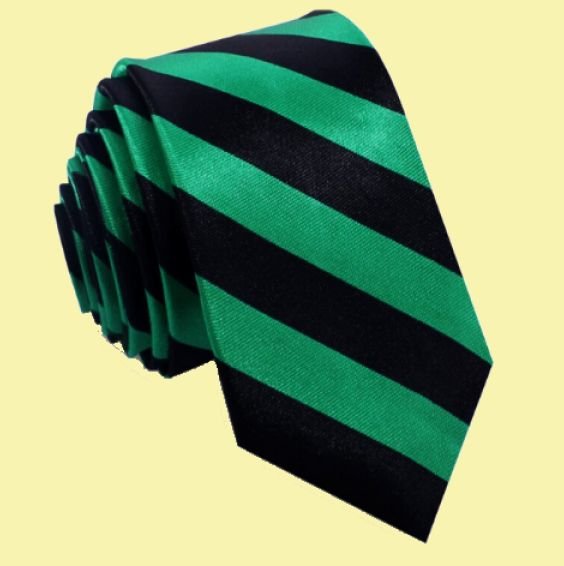 Emerald Green Black Stripes Groomsmen Groom Wedding Slim Skinny Mens