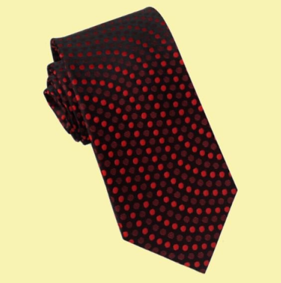 Image 0 of Black Red Swirl Polkadots Groomsmen Groom Wedding Narrow Mens Neck Tie 