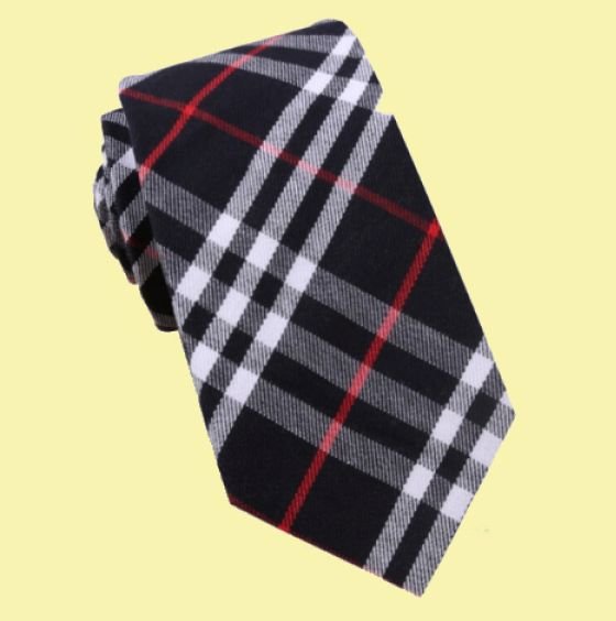 Image 0 of Black White Red Tartan Groomsmen Groom Wedding Narrow Mens Neck Tie 