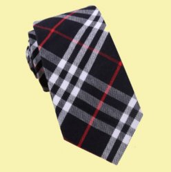 Black White Red Tartan Groomsmen Groom Wedding Narrow Mens Neck Tie 