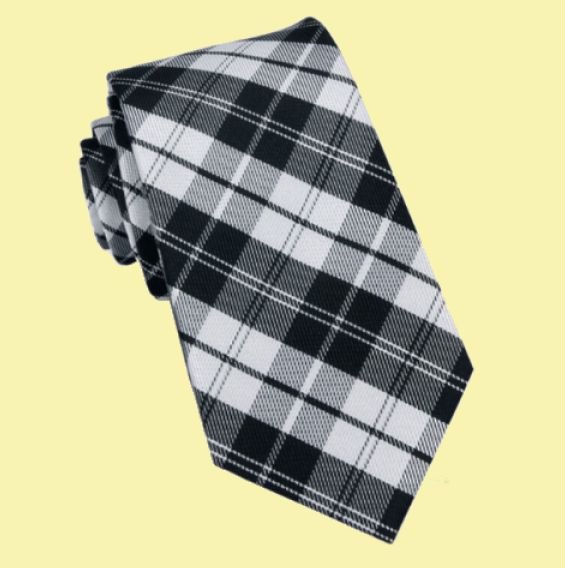 Image 0 of Black White Tartan Groomsmen Groom Wedding Narrow Mens Neck Tie 