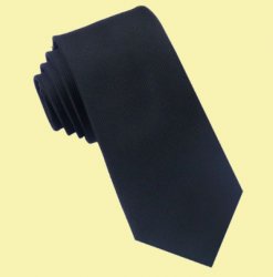 Jet Black Ribbed Groomsmen Groom Wedding Narrow Mens Neck Tie 