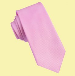 Candy Pink Ribbed Groomsmen Groom Wedding Narrow Mens Neck Tie 