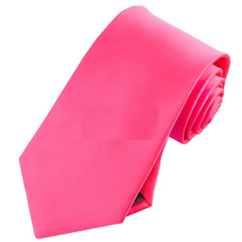 Image 1 of Hot Pink Formal Groomsmen Groom Wedding Narrow Mens Neck Tie 