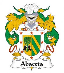 Abaceta Spanish Coat of Arms Print Abaceta Spanish Family Crest Print