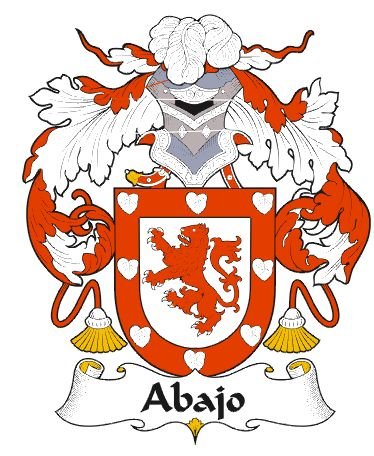 Image 0 of Abajo Spanish Coat of Arms Large Print Abajo Spanish Family Crest 