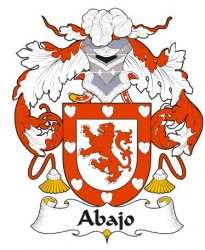 Abajo Spanish Coat of Arms Large Print Abajo Spanish Family Crest 