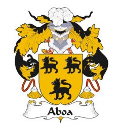 Aboa Spanish Coat of Arms Large Print Aboa Spanish Family Crest 