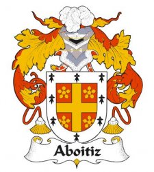 Aboitiz Spanish Coat of Arms Large Print Aboitiz Spanish Family Crest 