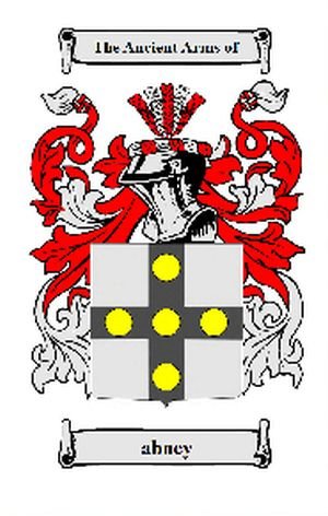 Image 0 of Abney Coat of Arms Surname Print Abney Family Crest Print