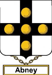 Abney English Coat of Arms Print Abney English Family Crest Print 