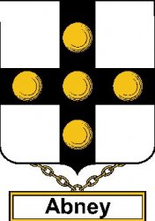 Abney English Coat of Arms Print Abney English Family Crest Print 