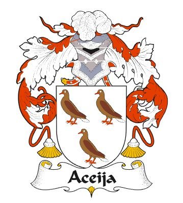 Image 0 of Aceija Spanish Coat of Arms Large Print Aceija Spanish Family Crest 