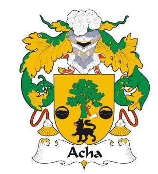 Image 0 of Acha Spanish Coat of Arms Large Print Acha Spanish Family Crest 