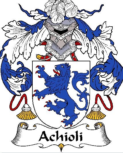 Image 0 of Achioli Spanish Coat of Arms Large Print Achioli Spanish Family Crest 