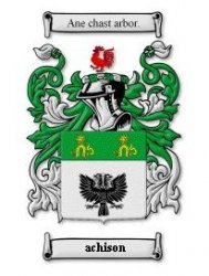 Achison Coat of Arms Surname Large Print Achison Family Crest 