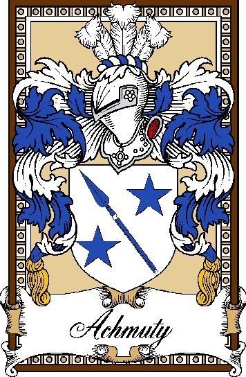 Image 0 of Achmuty Bookplate Print Achmuty Scottish Family Crest Print 