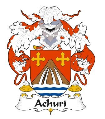 Image 0 of Achuri Spanish Coat of Arms Large Print Achuri Spanish Family Crest 