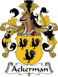 Ackerman German Coat of Arms Large Print Ackerman German Family Crest 