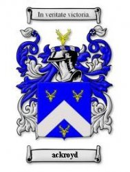 Ackroyd Coat of Arms Surname Large Print Ackroyd Family Crest 
