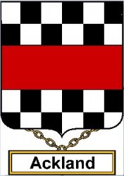 Ackland English Coat of Arms Large Print Ackland English Family Crest  