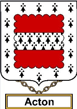 Image 0 of Acton English Coat of Arms Large Print Acton English Family Crest  
