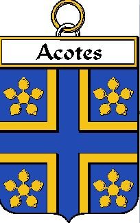 Image 0 of Acotes Irish Coat of Arms Large Print Acotes Irish Family Crest 