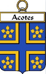 Acotes Irish Coat of Arms Large Print Acotes Irish Family Crest 