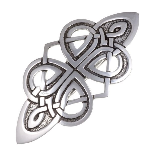 Image 1 of Celtic Bow Knot Stylish Pewter Hair Slide