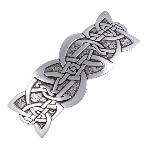 Image 1 of Celtic Nouveau Knot Stylish Pewter Hair Slide