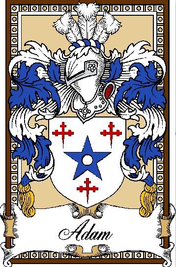 Image 0 of Adam Bookplate Print Adam Scottish Family Crest Print 