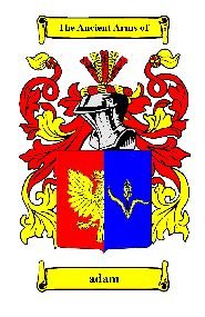 Image 2 of Adam Coat of Arms Surname Large Print Adam Family Crest 