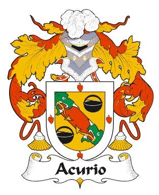 Image 0 of Acurio Spanish Coat of Arms Print Acurio Spanish Family Crest Print