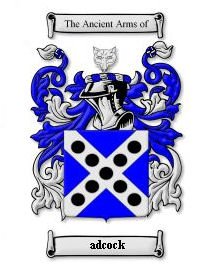 Image 0 of Adcock Coat of Arms Surname Large Print Adcock Family Crest 