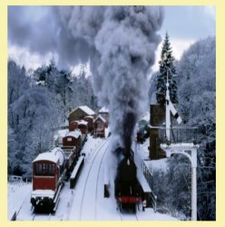 Snow Steam Trees Train Themed Maestro Wooden Jigsaw Puzzle 300 Pieces