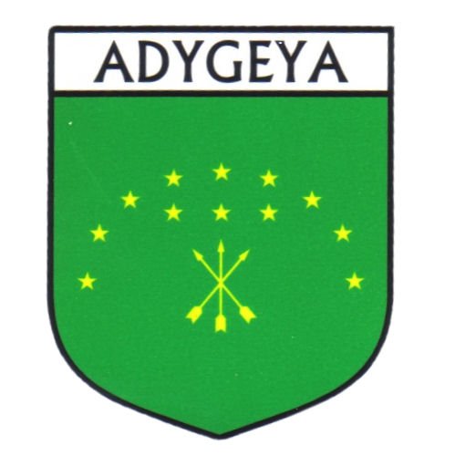 Image 1 of Adygeya Flag Country Flag of Adygeya Decals Stickers Set of 3