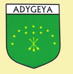 Adygeya Flag Country Flag of Adygeya Decals Stickers Set of 3