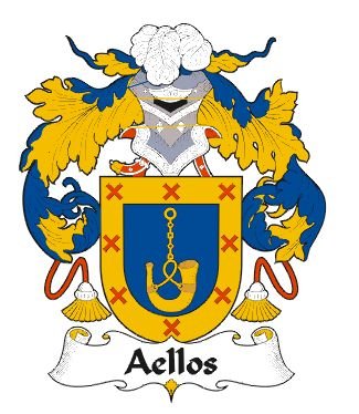 Image 0 of Aellos Spanish Coat of Arms Large Print Aellos Spanish Family Crest 