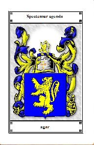 Image 2 of Agar Irish Coat of Arms Large Print Agar Irish Family Crest 