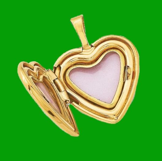 Image 2 of I Love You Enamel Flower Heart 14K Yellow Gold Filled Pendant Locket
