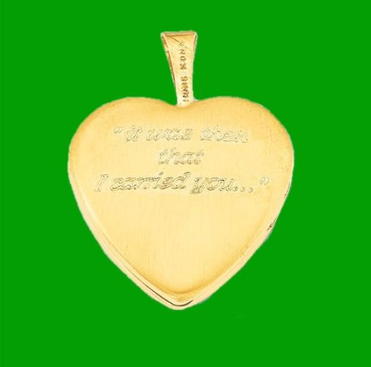 Image 2 of Footprints Star Inscribed Heart 14K Yellow Gold Filled Pendant Locket
