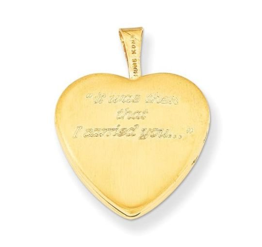 Image 3 of Footprints Star Inscribed Heart 14K Yellow Gold Filled Pendant Locket