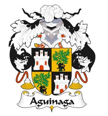 Image 0 of Aguinaga Spanish Coat of Arms Large Print Aguinaga Spanish Family Crest 