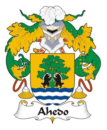 Image 0 of Ahedo Spanish Coat of Arms Large Print Ahedo Spanish Family Crest 