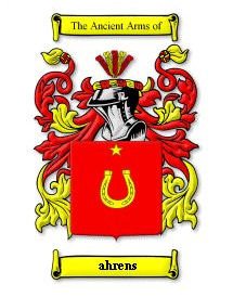 Image 0 of Ahrens Coat of Arms Surname Large Print Ahrens Family Crest 