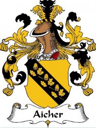 Aicher German Coat of Arms Large Print Aicher German Family Crest 