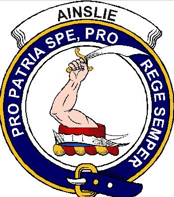 Image 1 of Ainslie Clan Badge Print Ainslie Scottish Clan Crest Badge